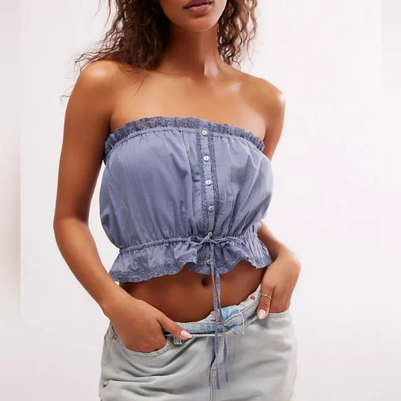 NEW FREE PEOPLE | $78 Detachable Strap Wistful Top - Picture 2 of 6
